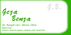 geza benza business card