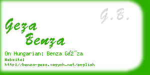 geza benza business card